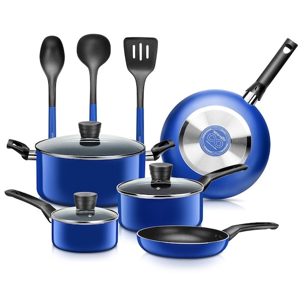 Kitchenware Pots & Pans Set – Basic Kitchen Cookware, Black Non-Stick Coating Inside, Heat Resistant